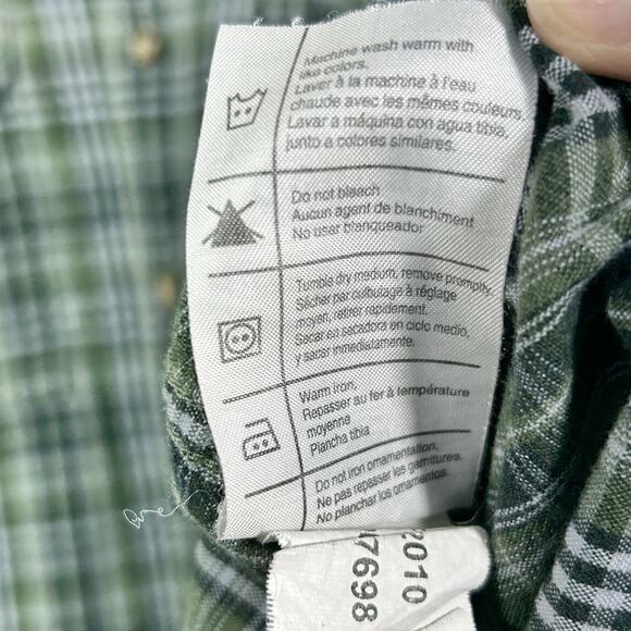Carhartt Button Down Plaid Shirt Mens L 16.5 x 32 Fort Green Long Sleeve - Picture 8 of 8